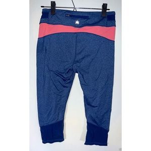Work-out Leggings Navy Blue w/ Pink Accent